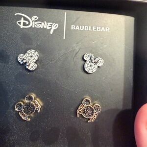 BaubleBar Disney Mickey Mouse Earrings Set - Silver and Gold